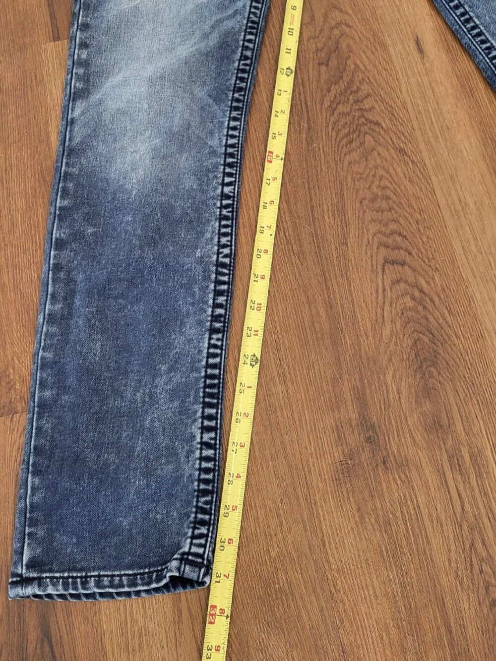True Religion Rocco Relaxed Skinny Jeans Mens 33 Heavy Wash Stretch Denim
